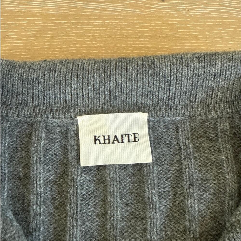 KHAITE Cashmere Sweater Ribbed Hans Size S Gray - Picture 2 of 5